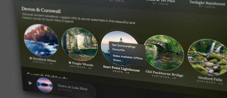 A screenshot showing the context menu in the Portal app interface.